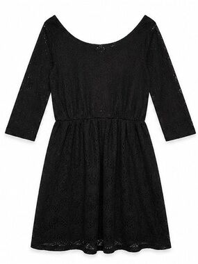 Love Reign Black Lace Scoop-Neck Fit & Flare Dress